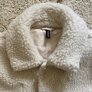 H&M Divided Shearling Borg Sherpa Shacket Womens M